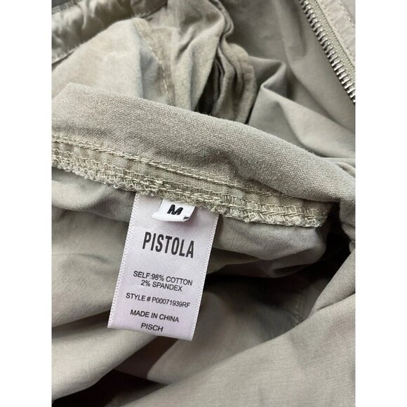 Pistola Pistachio Green Jumpsuit‎ zip front Size M military poplin short sleeve - Picture 10 of 16